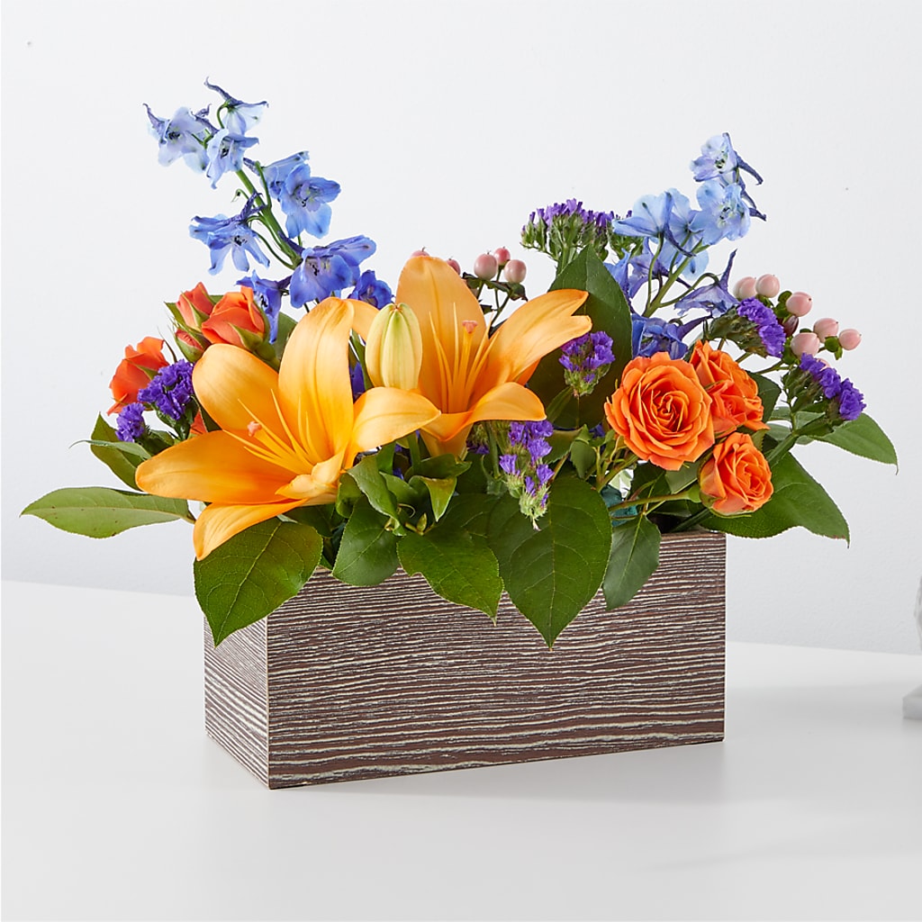 Radiant Citrus Box Bouquet – Pettles Flowers, Salina KS