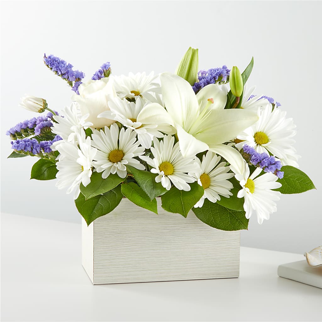 Beyond Blue Box Bouquet – Pettles Flowers, Salina KS