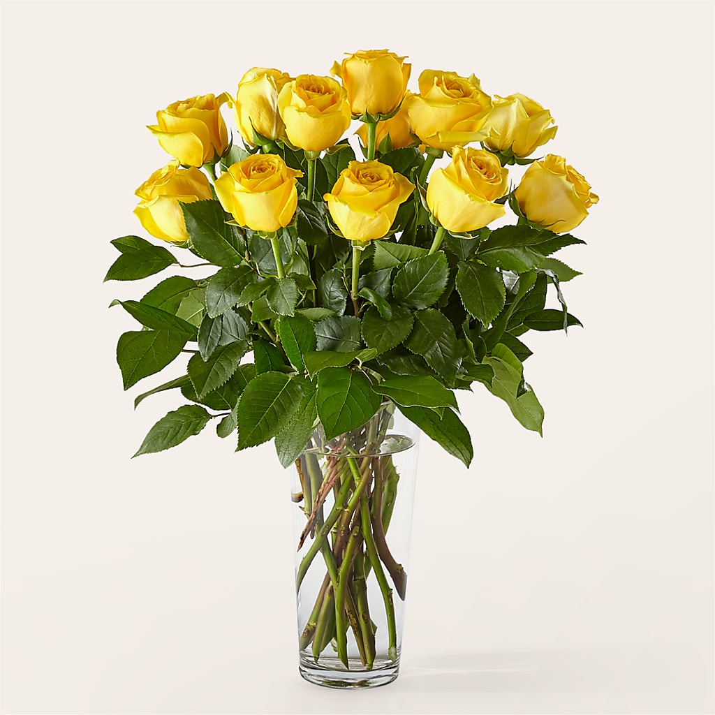 Long Stem Yellow Rose Bouquet – Pettles Flowers, Salina KS