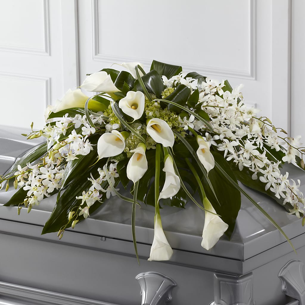 Angel Wings Casket Spray – Pettles Flowers, Salina KS