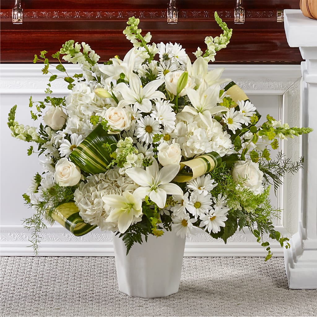 Thoughts of Tranquility Floor Basket – Pettles Flowers, Salina KS