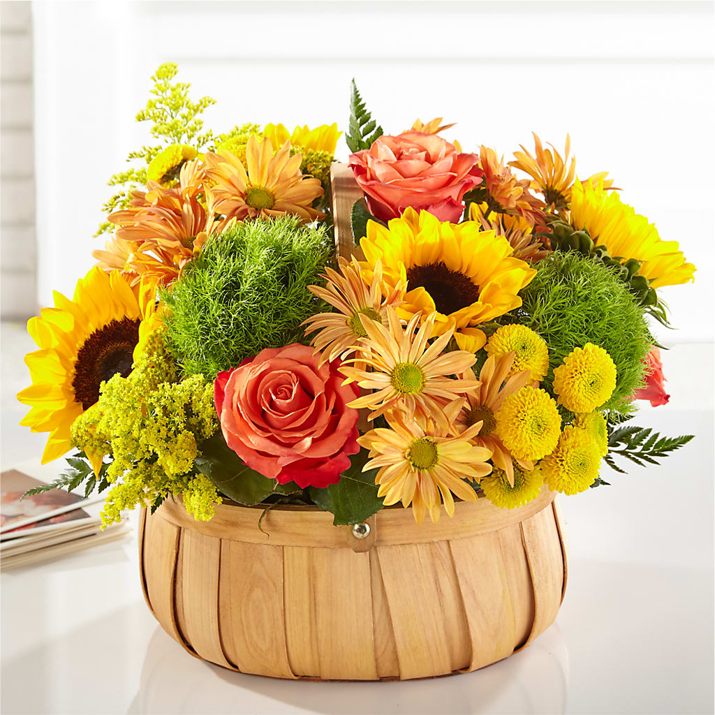 Harvest Sunflower Basket – Pettles Flowers, Salina KS