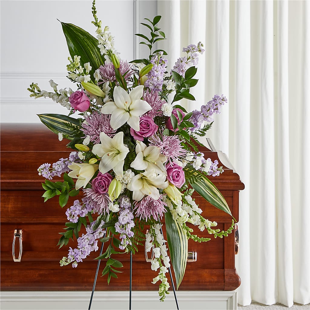Grateful Hearts Standing Spray – Pettles Flowers, Salina KS