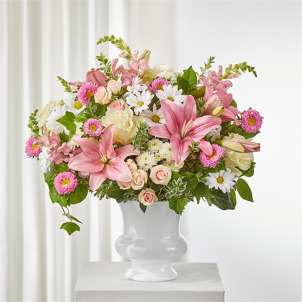 Empathetic Blooms Urn Arrangement – Pettles Flowers, Salina KS