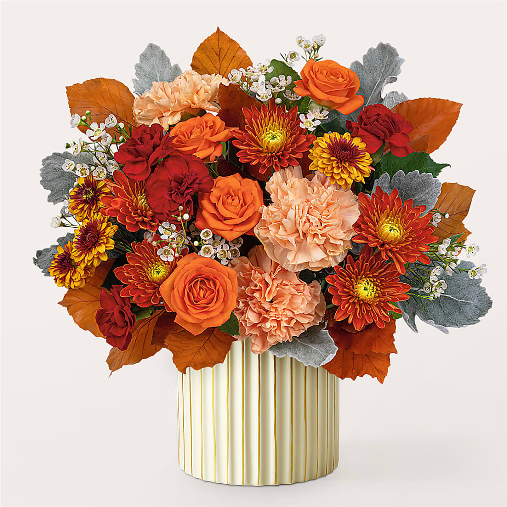 Merlot Bouquet with Ivory Vase – Pettles Flowers, Salina KS