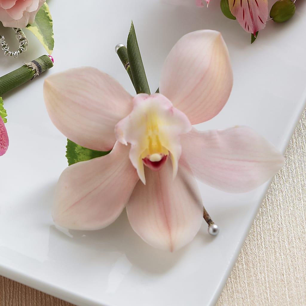 Pink Cymbidium Boutonniere – Pettles Flowers, Salina KS