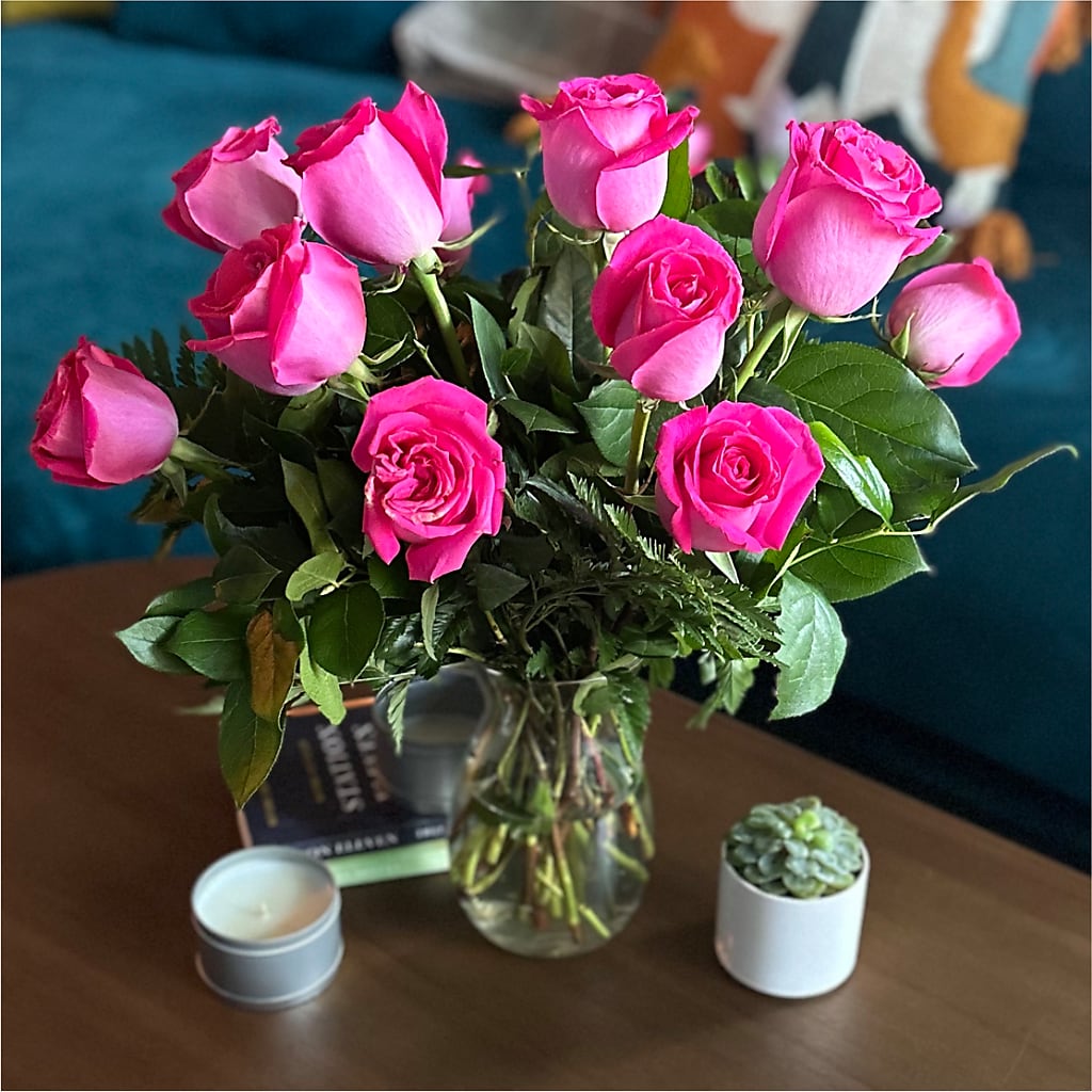 Long Stem Pink Rose Bouquet –  Pettles Flowers, Salina KS