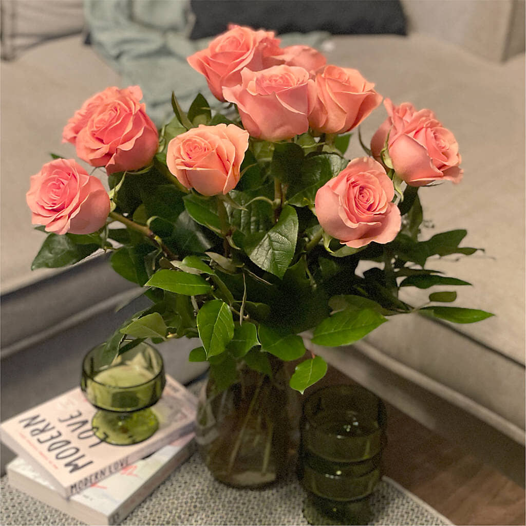Long Stem Pink Rose Bouquet –  Pettles Flowers, Salina KS