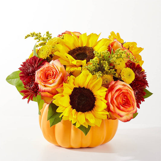 Golden Gourd Pumpkin Bouquet –  Pettles Flowers, Salina KS