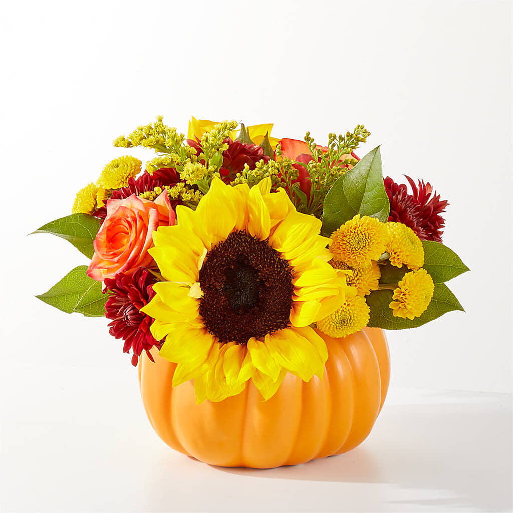 Golden Gourd Pumpkin Bouquet –  Pettles Flowers, Salina KS