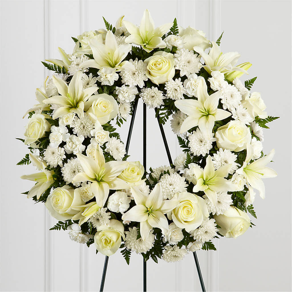 Treasured Tribute Wreath –  Pettles Flowers, Salina KS