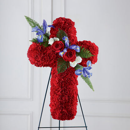Faithful Hero Floral Cross –  Pettles Flowers, Salina KS