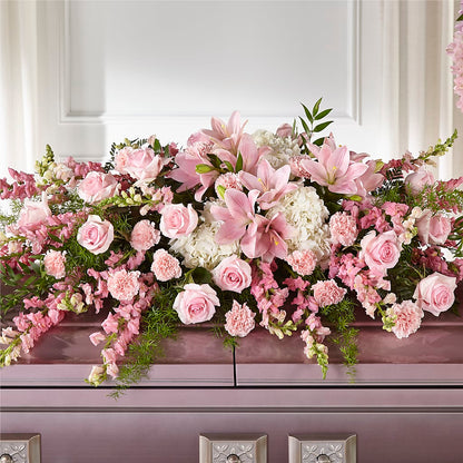 Life & Remembrance Casket Spray –  Pettles Flowers, Salina KS