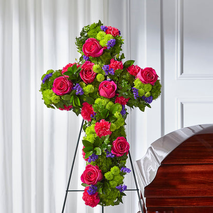 Tribute Rose Floral Cross –  Pettles Flowers, Salina KS