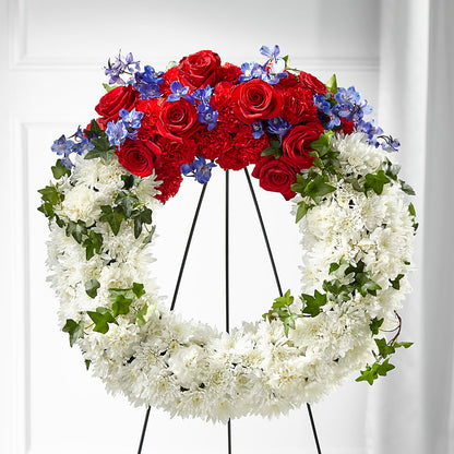 Patriotic Passion Wreath –  Pettles Flowers, Salina KS