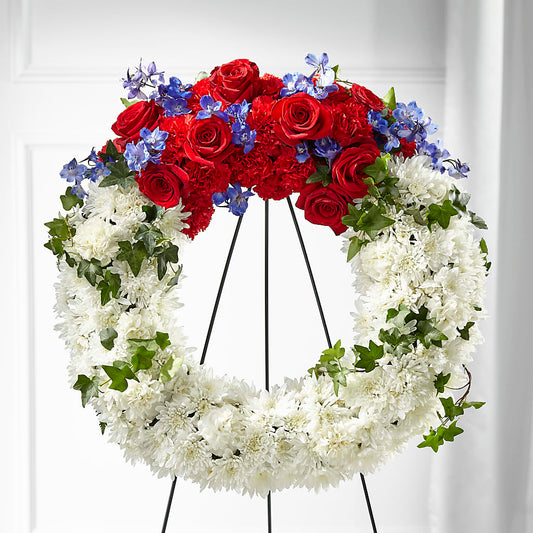 Patriotic Passion Wreath –  Pettles Flowers, Salina KS