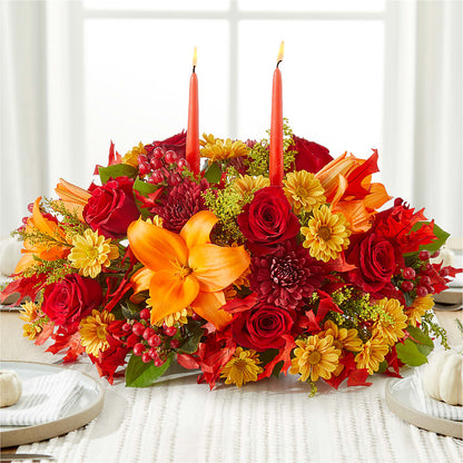 Autumn's Embrace Centerpiece –  Pettles Flowers, Salina KS