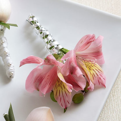 Pink Peruvian Lily Boutonniere –  Pettles Flowers, Salina KS
