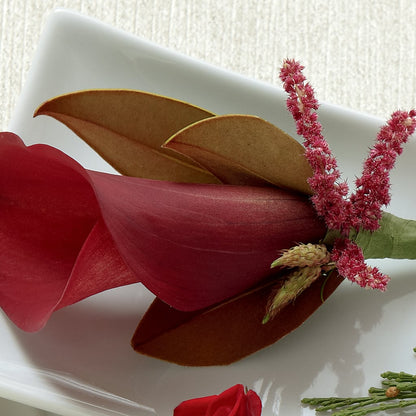 Red Calla Boutonniere –  Pettles Flowers, Salina KS